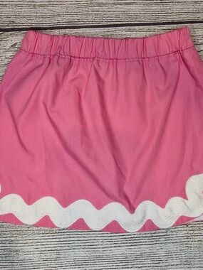 The Beaufort Bonnet Company Hot Pink Skirt with White Wave Trim